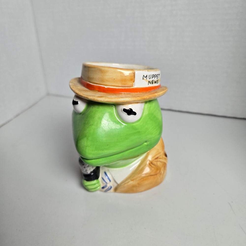 Vintage Kermit The Frog Mug Muppet News Reporter Sigma Jim Henson 1970s Tea Cup